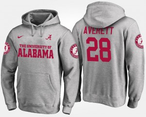 #28 Anthony Averett Bama Gray Mens Hoodie Name and Number 2025-26 944708-428