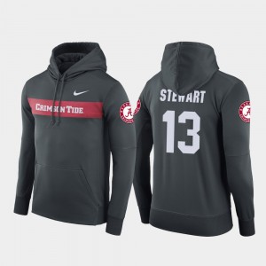 #13 ArDarius Stewart Bama Anthracite Men's Hoodie Sideline Seismic Football Performance 211371-485