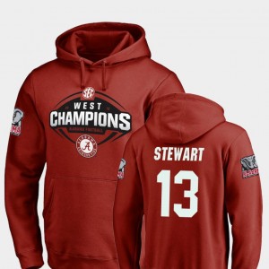 #13 ArDarius Stewart Alabama Crimson Tide Crimson Men Hoodie 2018 SEC West Division Champions Football 295316-406