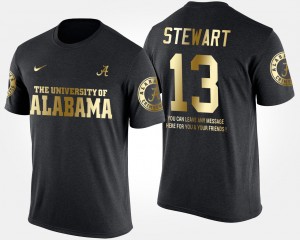 #13 ArDarius Stewart Alabama Black Mens T-Shirt Gold Limited Short Sleeve With Message 159406-659