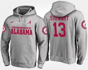 #13 ArDarius Stewart Alabama Gray Mens Hoodie Name and Number Replica 363255-723