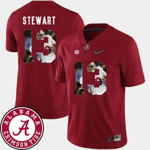 #13 ArDarius Stewart Bama Crimson Men's Jerseys Pictorial Fashion Football 379010-550