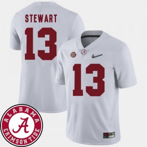 #13 ArDarius Stewart Bama White Mens Jersey College Football 2018 SEC Patch 492637-227