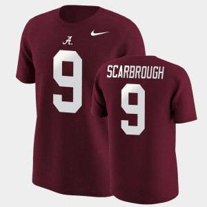 #9 Bo Scarbrough University of Alabama Crimson Mens T-Shirt College Football Name & Number 371456-449