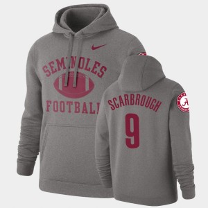 #9 Bo Scarbrough University of Alabama Heathered Gray Mens Hoodie Retro Football Pullover 828445-342