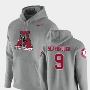 #9 Bo Scarbrough Alabama Heathered Gray Mens Hoodie Vault Logo Club Pullover 638420-306