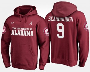 #9 Bo Scarbrough Alabama Crimson Tide Crimson Mens Hoodie Name and Number Player 293439-914