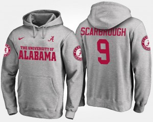 #9 Bo Scarbrough Alabama Crimson Tide Gray Men's Hoodie Name and Number 2025 764053-320