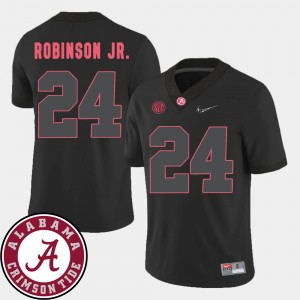 #24 Brian Robinson Jr. Alabama Black Men's Jerseys College Football 2018 SEC Patch 176132-636
