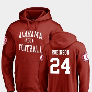 #24 Brian Robinson Jr. University of Alabama Crimson Mens Hoodie Neutral Zone College Football 903100-553