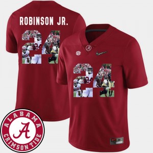 #24 Brian Robinson Jr. Bama Crimson Mens Jersey Pictorial Fashion Football 585390-629