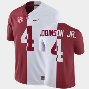 #4 Brian Robinson Jr. Bama White Crimson Mens Jersey Split 2025 369800-367
