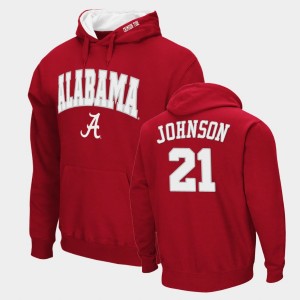 #21 Britton Johnson Bama Crimson Men's Hoodie Arch & Logo 2.0 Pullover 291254-902