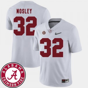 #32 C.J. Mosley Alabama White Mens Jerseys College Football 2018 SEC Patch 643801-133