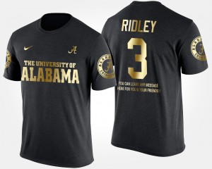 #3 Calvin Ridley Roll Tide Black Men's T-Shirt Gold Limited Short Sleeve With Message 318544-226