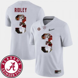 #3 Calvin Ridley Bama White Mens Jersey Pictorial Fashion Football 976821-238