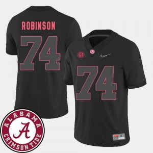 #74 Cam Robinson Roll Tide Black Men's Jerseys College Football 2018 SEC Patch 146542-337