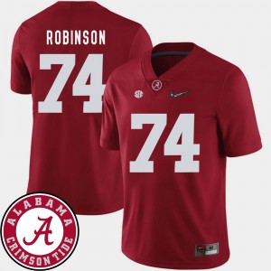 #74 Cam Robinson Roll Tide Crimson Men Jersey College Football 2018 SEC Patch 462296-412