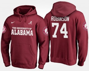 #74 Cam Robinson Bama Crimson Men's Hoodie Name and Number NCAA 847596-576
