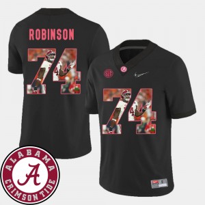 #74 Cam Robinson Crimson Black Mens Jersey Pictorial Fashion Football 452816-639