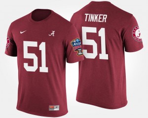 #51 Carson Tinker Alabama Crimson Men's T-Shirt Bowl Game Sugar Bowl 703057-920
