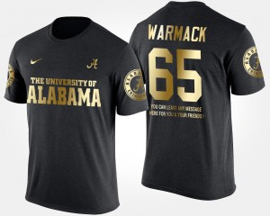 #65 Chance Warmack Bama Black Mens T-Shirt Gold Limited Short Sleeve With Message 448481-310