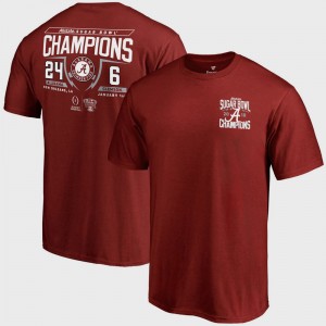The Tide Crimson Men T-Shirt Bowl Game College Football Playoff 2018 Sugar Bowl Champions Fullback Score 740393-368