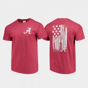 Crimson Crimson Mens T-Shirt Baseball Flag Comfort Colors 530089-653