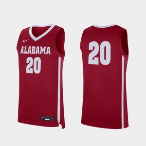 #20 Bama Crimson Mens Jersey Replica College Basketball 843899-884