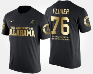 #76 D.J. Fluker University of Alabama Black Men T-Shirt Gold Limited Short Sleeve With Message 124625-782