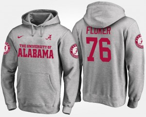 #76 D.J. Fluker Roll Tide Gray Men's Hoodie Name and Number Player 283489-813