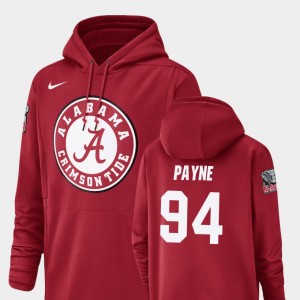 #94 Da'Ron Payne Bama Crimson Men's Hoodie Champ Drive Football Performance 601815-420