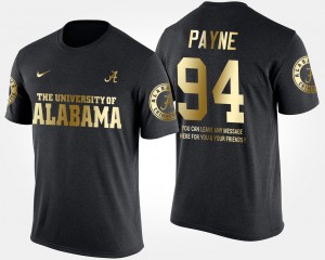 #94 Da'Ron Payne The Tide Black Men T-Shirt Gold Limited Short Sleeve With Message 584757-710