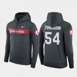 #54 Dalvin Tomlinson University of Alabama Anthracite Men Hoodie Sideline Seismic Football Performance 799476-563