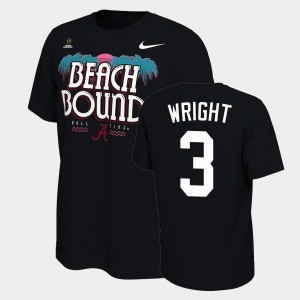 #3 Daniel Wright Alabama Crimson Tide Black Men T-Shirt 2021 National Championship Bound College Football Playoff 542096-708