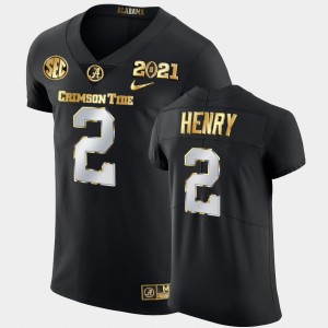 #2 Derrick Henry Alabama Black Mens Jerseys 2021 National Championship Golden Edition 404760-840