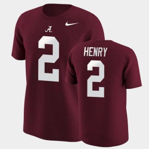 #2 Derrick Henry Alabama Crimson Tide Crimson Men's T-Shirt College Football Name & Number 927139-126