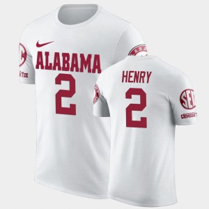 #2 Derrick Henry Alabama White Men T-Shirt College Football Name & Number 817879-405