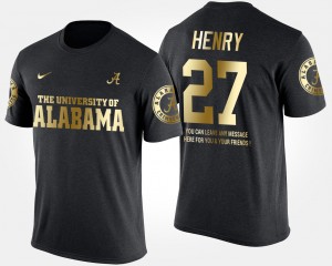 #27 Derrick Henry Bama Black Mens T-Shirt Gold Limited Short Sleeve With Message 754613-814