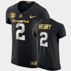 #2 Derrick Henry Alabama Black Men Jerseys Golden Edition 2020-21 Authentic 733924-612