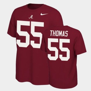 #55 Derrick Thomas University of Alabama Crimson Mens T-Shirt Name and Number Name & Number Retro 949106-844