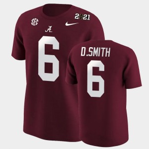 #6 DeVonta Smith Alabama Crimson Mens T-Shirt 2020 National Champions Alumni 139169-606