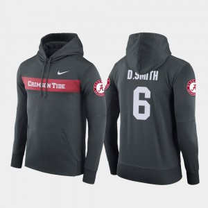 #6 DeVonta Smith Crimson Anthracite Men's Hoodie Sideline Seismic Football Performance 476871-501