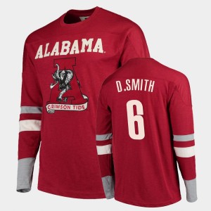 #6 DeVonta Smith Roll Tide Crimson Mens T-Shirt Old School Football Long Sleeve 992548-561