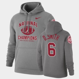 #6 DeVonta Smith Crimson Heathered Gray Men's Hoodie 2020 National Champions Retro Pullover 740599-430