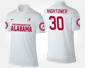 #30 Dont'a Hightower Alabama White Mens Polo Name and Number Game 632966-750