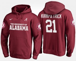 #21 Dre Kirkpatrick Roll Tide Crimson Mens Hoodie Name and Number Alumni 129493-996