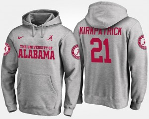 #21 Dre Kirkpatrick Alabama Gray Men's Hoodie Name and Number Replica 167732-596