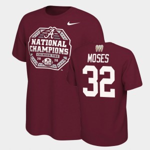 #32 Dylan Moses Crimson Crimson Men's T-Shirt 2020 National Champions 3X CFP 156041-737