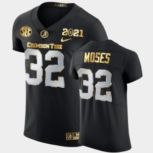 #32 Dylan Moses Bama Black Men's Jersey 2021 National Championship Golden Edition 296859-113